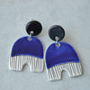 Royal blue stud dangle earrings
