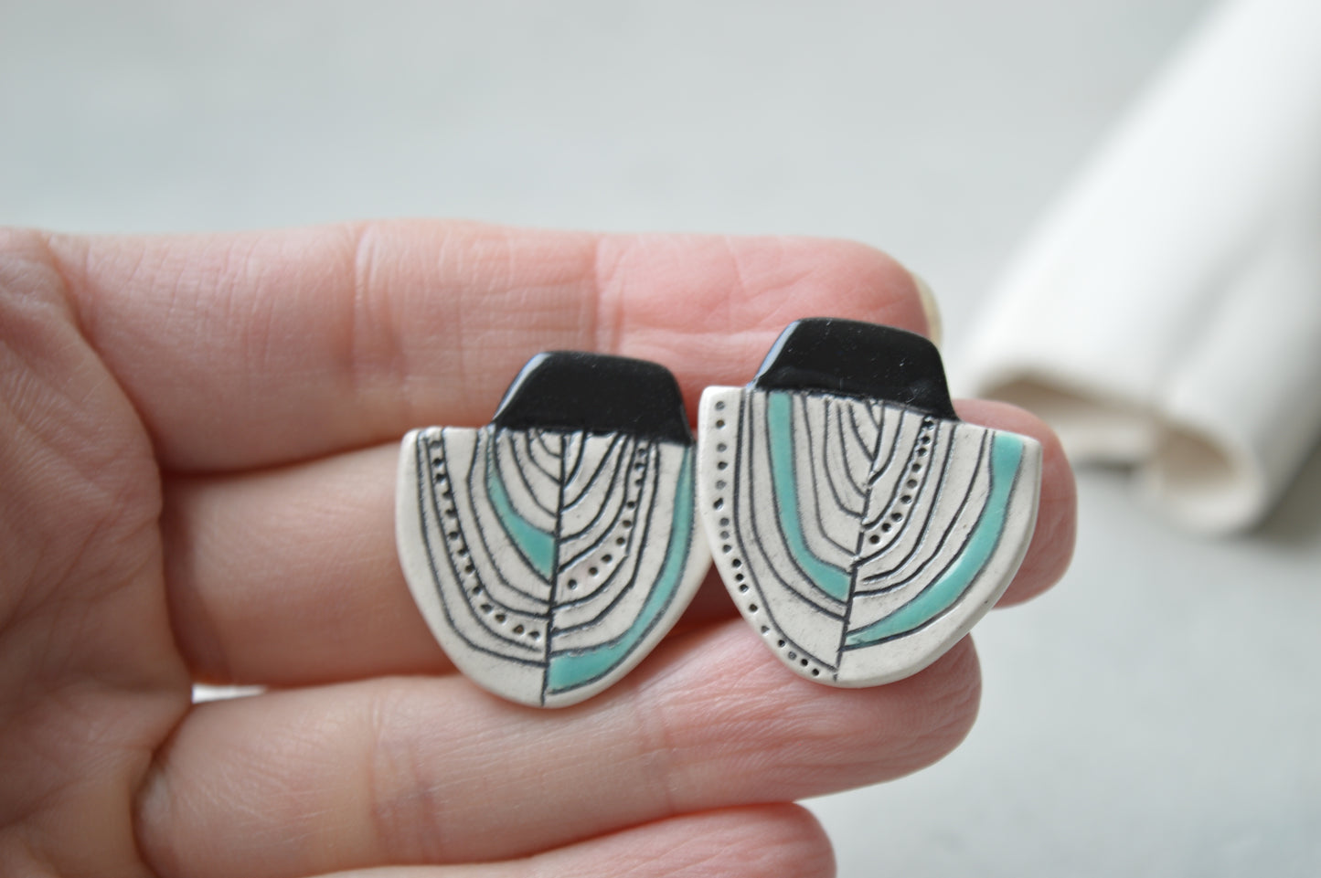 Statement stud earrings