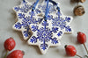 Christmas ornaments // ceramic star decorations - set of 5