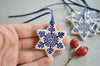 Christmas ornaments // ceramic star decorations - set of 5