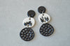 Long earrings with holes - black