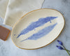 serving platter with fern impression