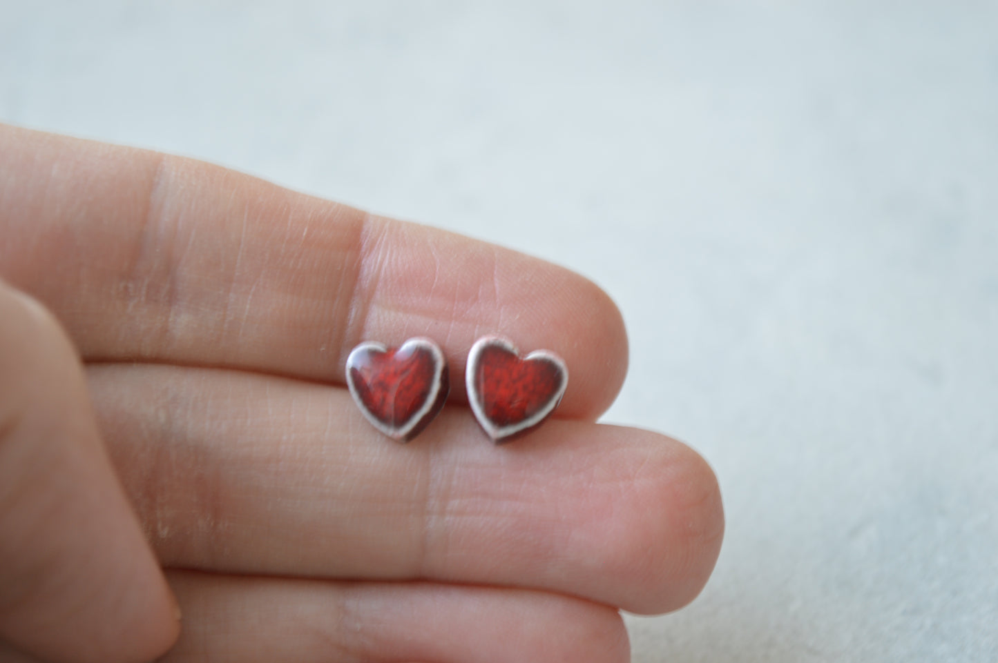Tiny heart studs