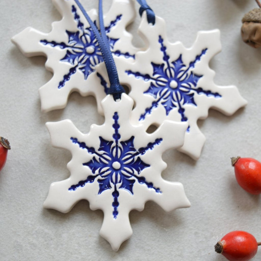 ceramic snowflake ornaments