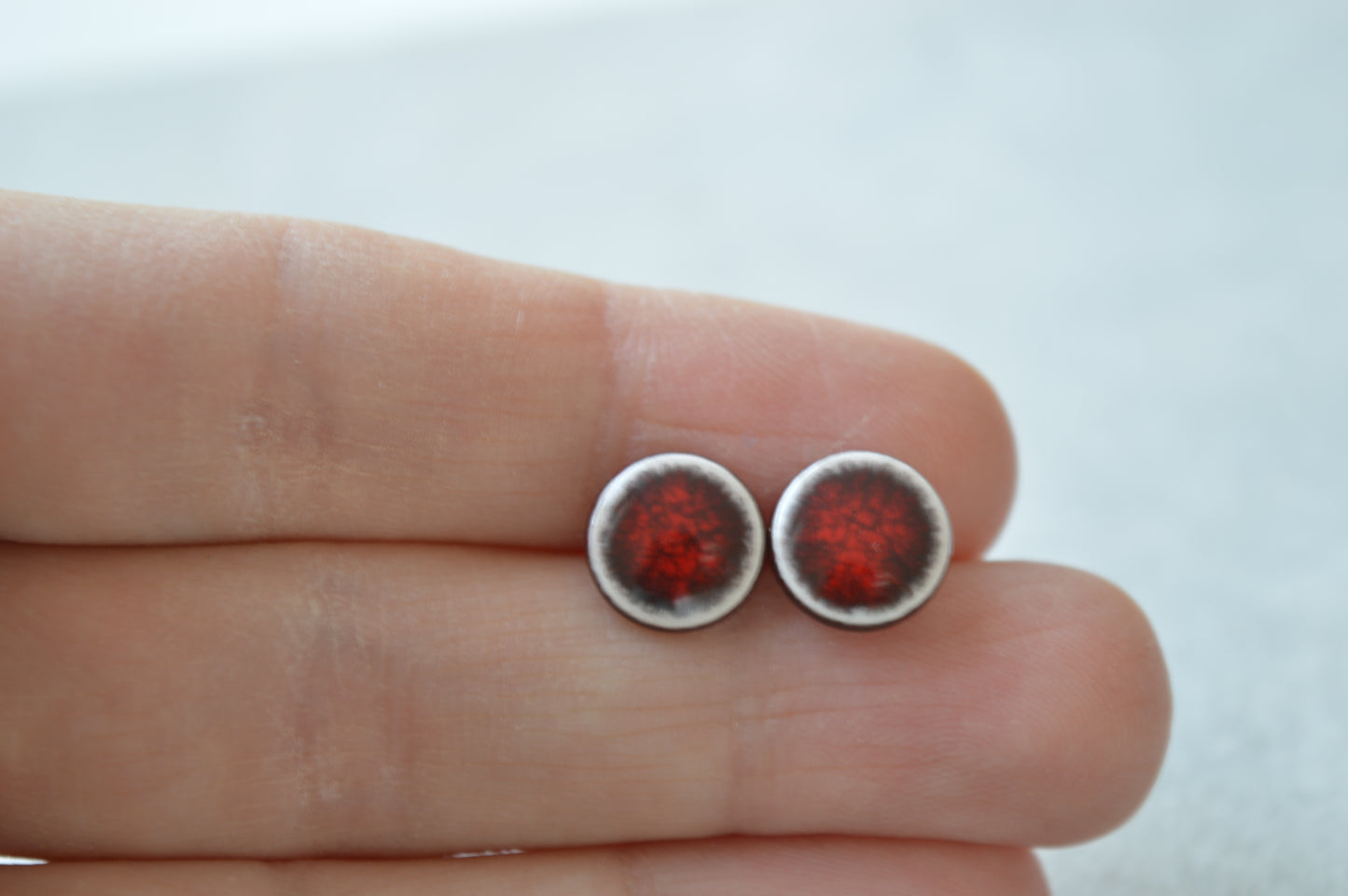 Stud earrings - Oxblood red