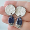 Lacy statement earrings blue/white I