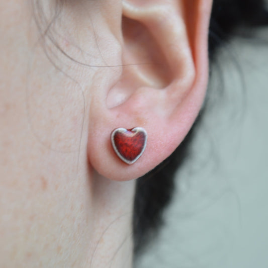 Tiny heart studs