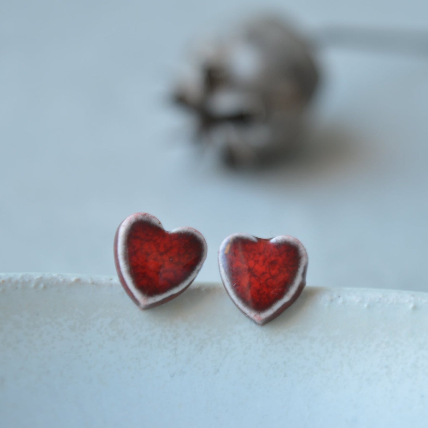 Tiny heart studs