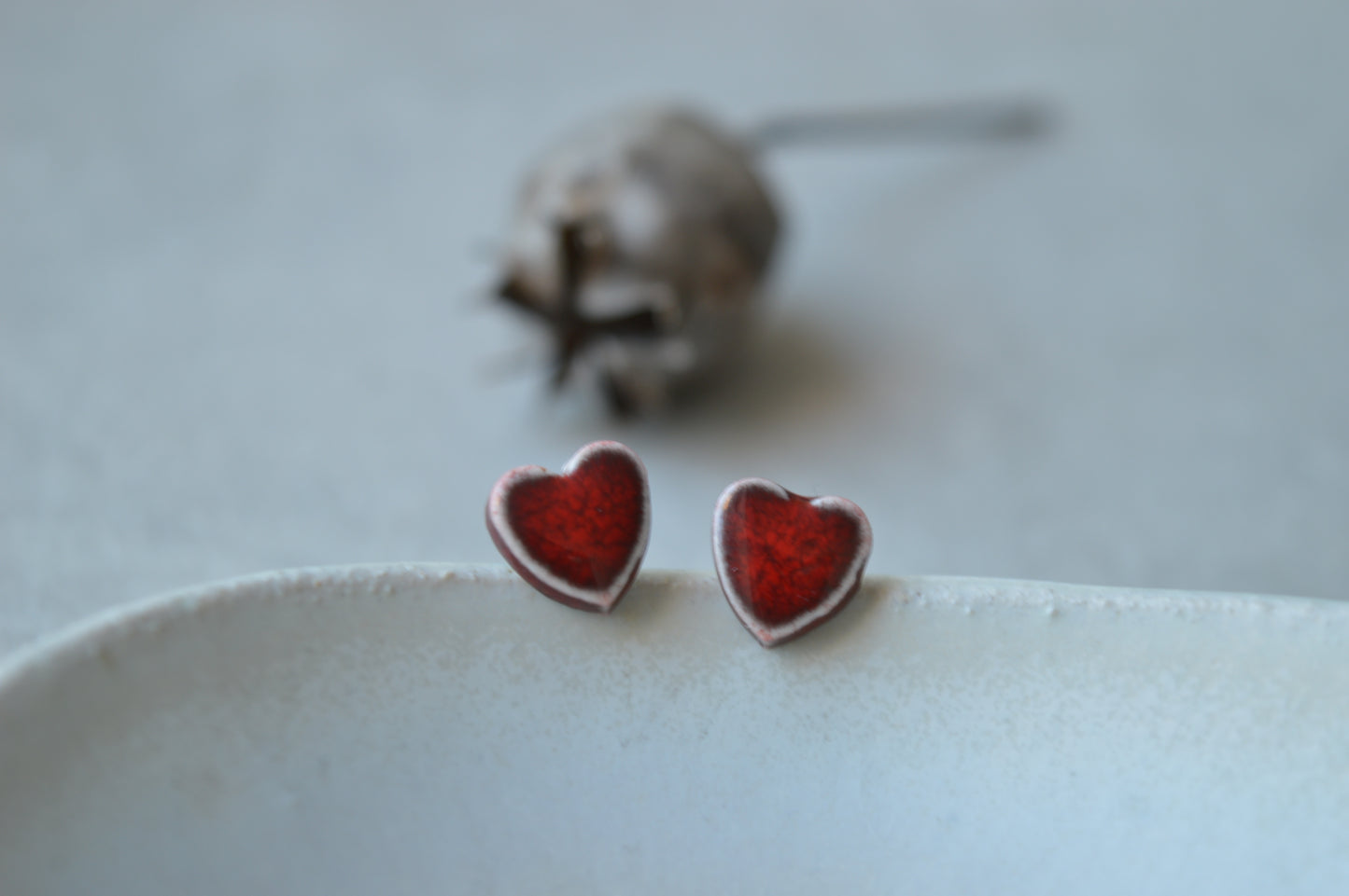 Tiny heart studs