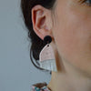 Stud Dangle Earrings - Speckled Pink