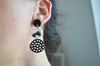 Long earrings with holes - black