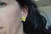 Yellow geometric stud earrings