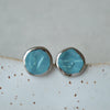 blue ceramic stud earrings