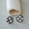 Stud earrings - check pattern