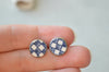 Stud earrings - check pattern