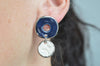 Lacy statement earrings blue/white III