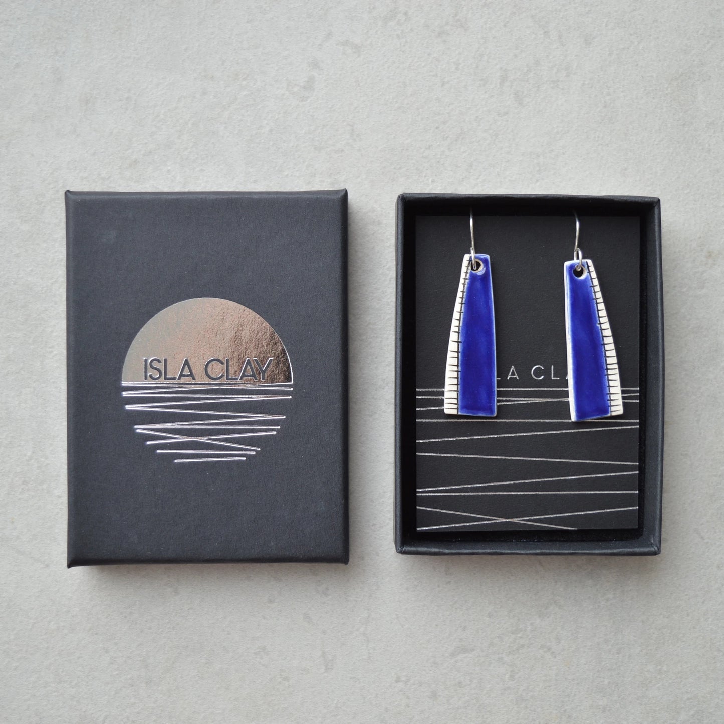 Royal blue ceramic earrings