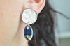 Lacy statement earrings blue/white I