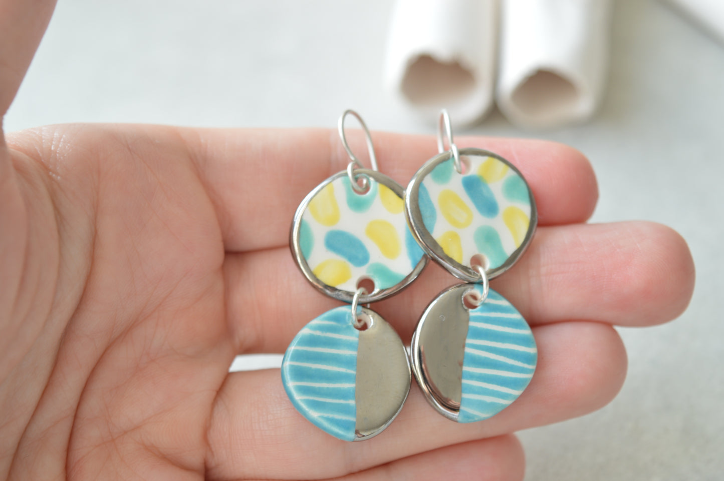 Long handpainted earrings II