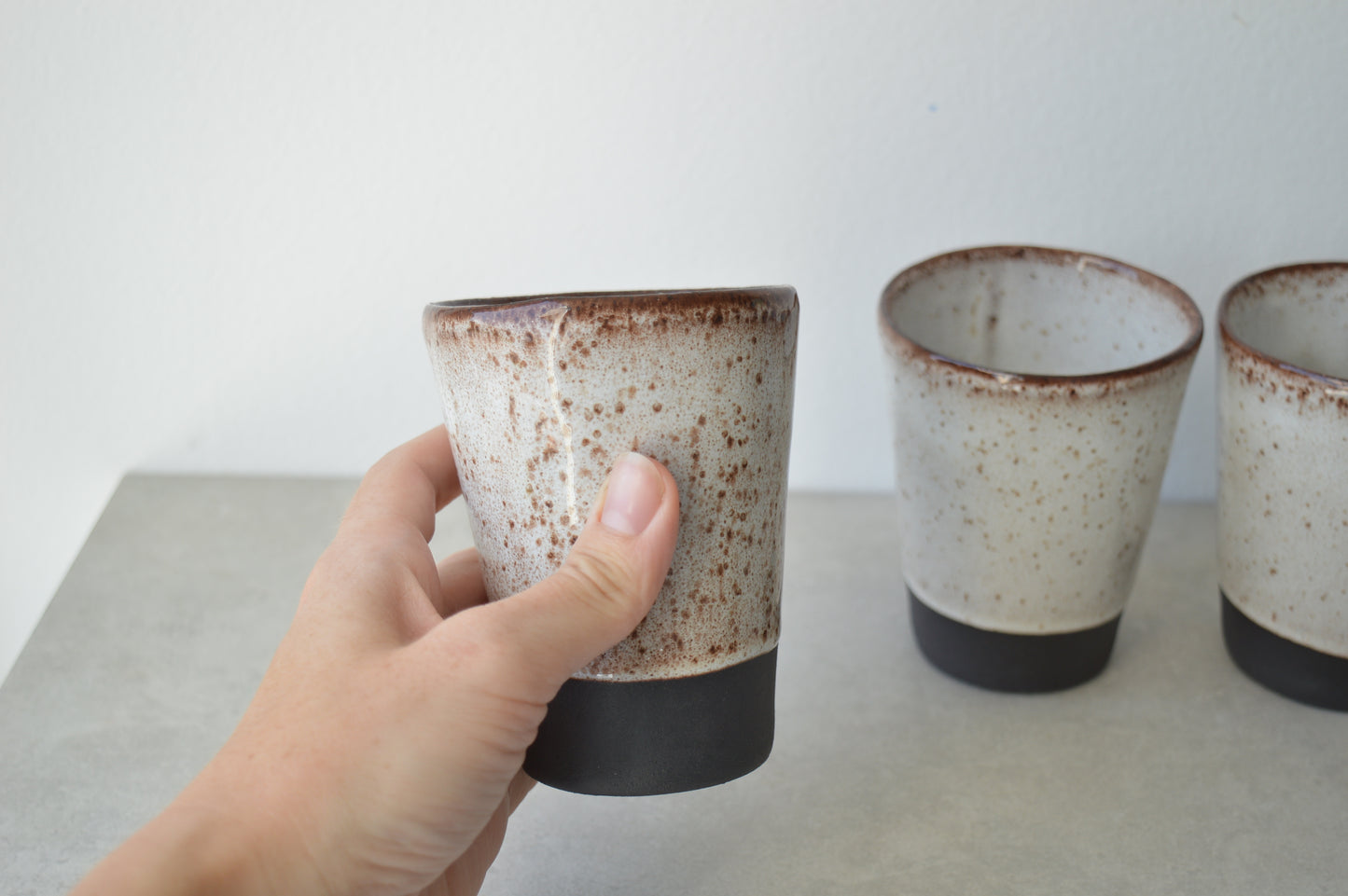 Black clay tumbler
