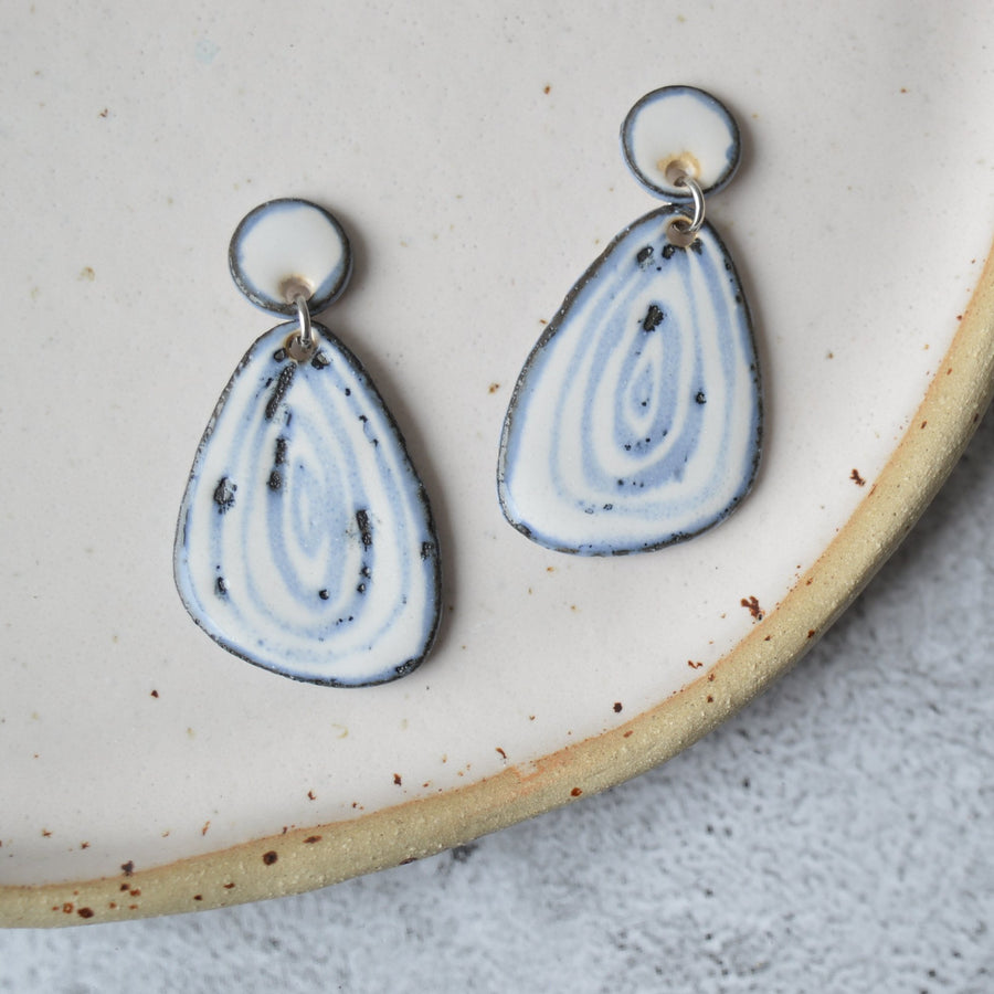 Monochrome stoneware earrings II