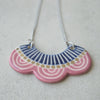 Frilly necklace - blue/pink II