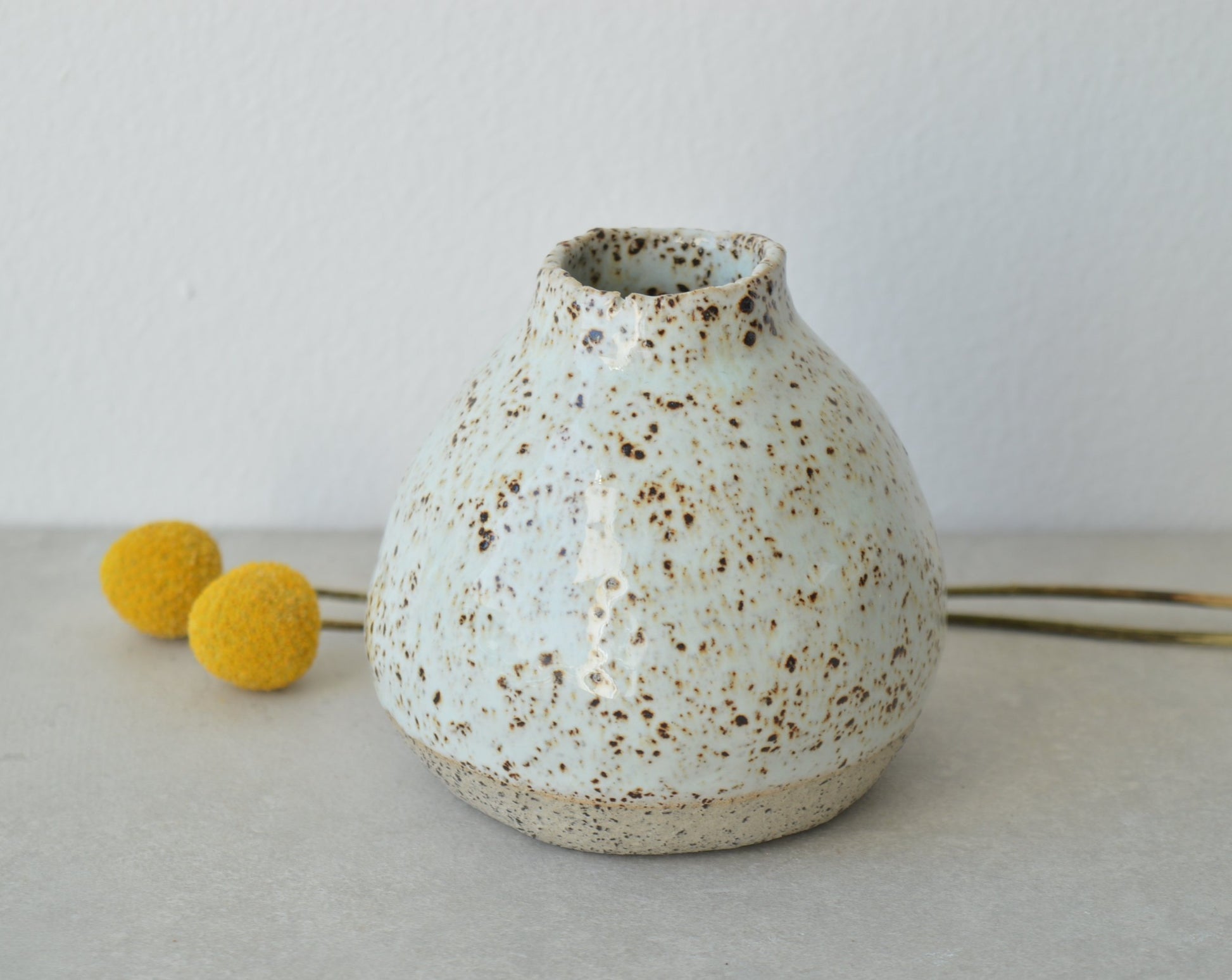 speckled ceramic bud vase