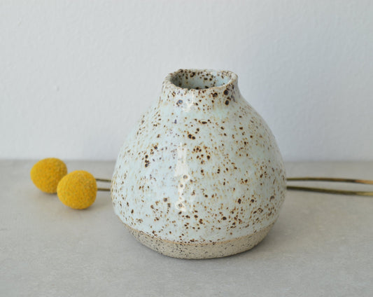 speckled ceramic bud vase