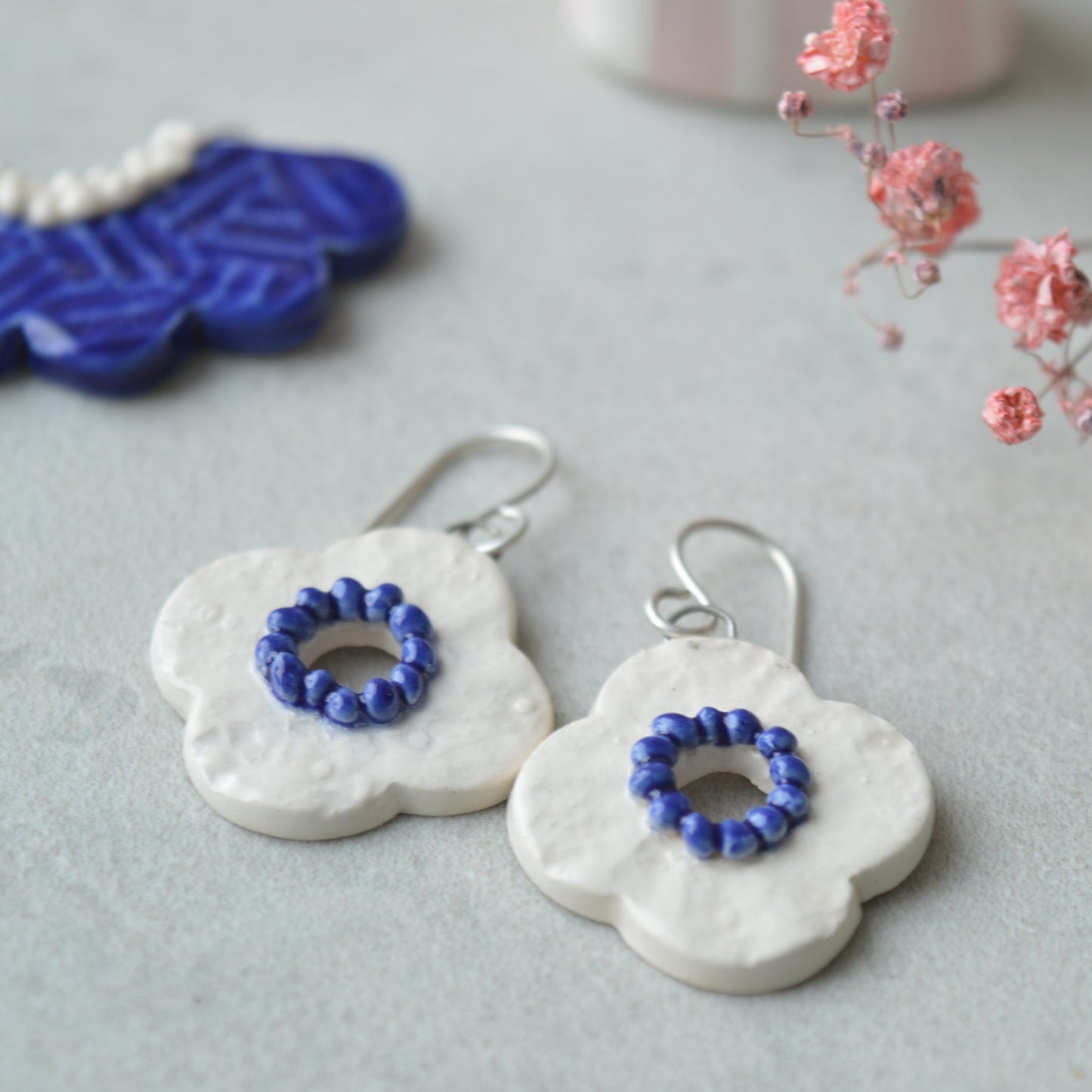 ceramic flower earrings