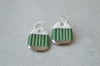 Grass green sgraffito dangle earrings