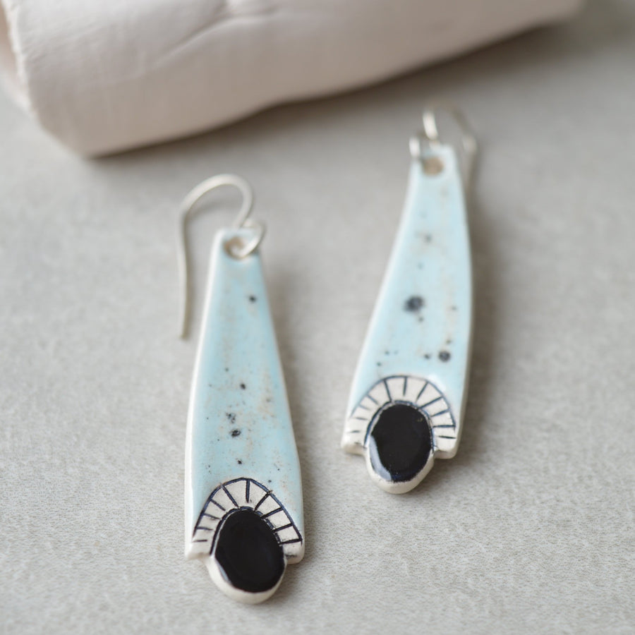 long everyday ceramic drop earrings