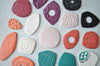 Speckled white textured brooch I