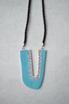 Long blue statement necklace