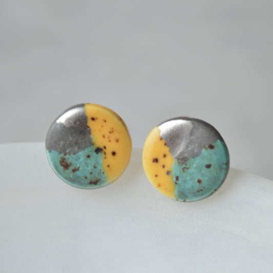 Yellow turquoise earrings