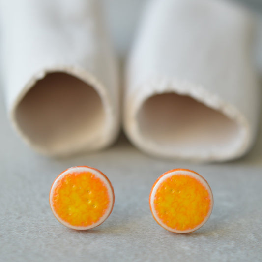 Stud earrings - orange yellow