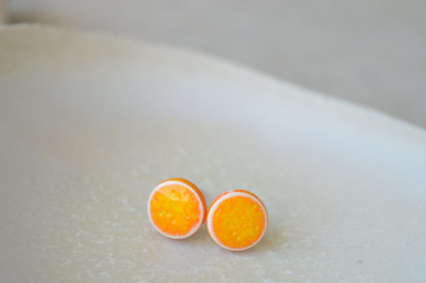 Stud earrings - orange yellow