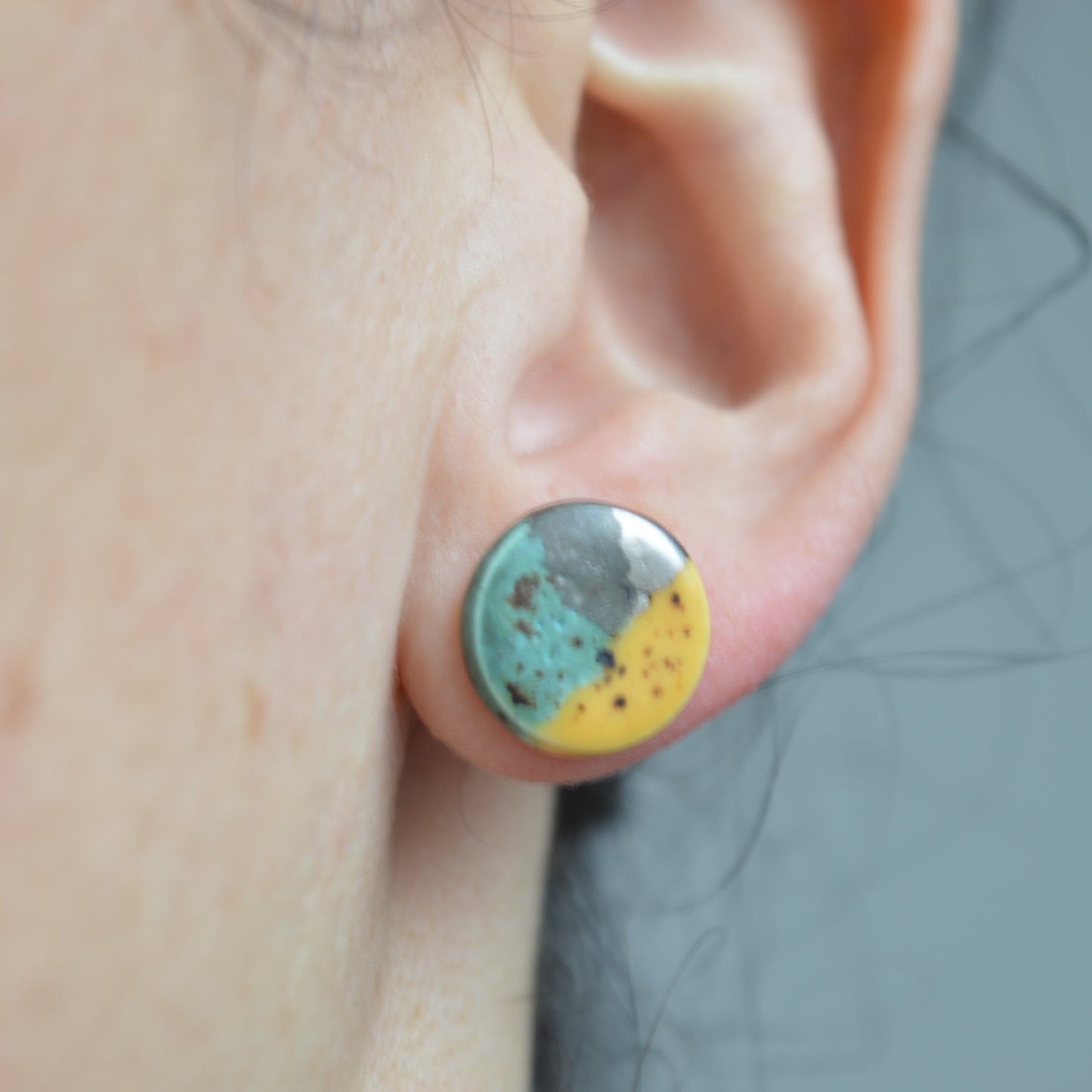 Yellow turquoise earrings