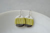 Small green sgraffito dangle earrings