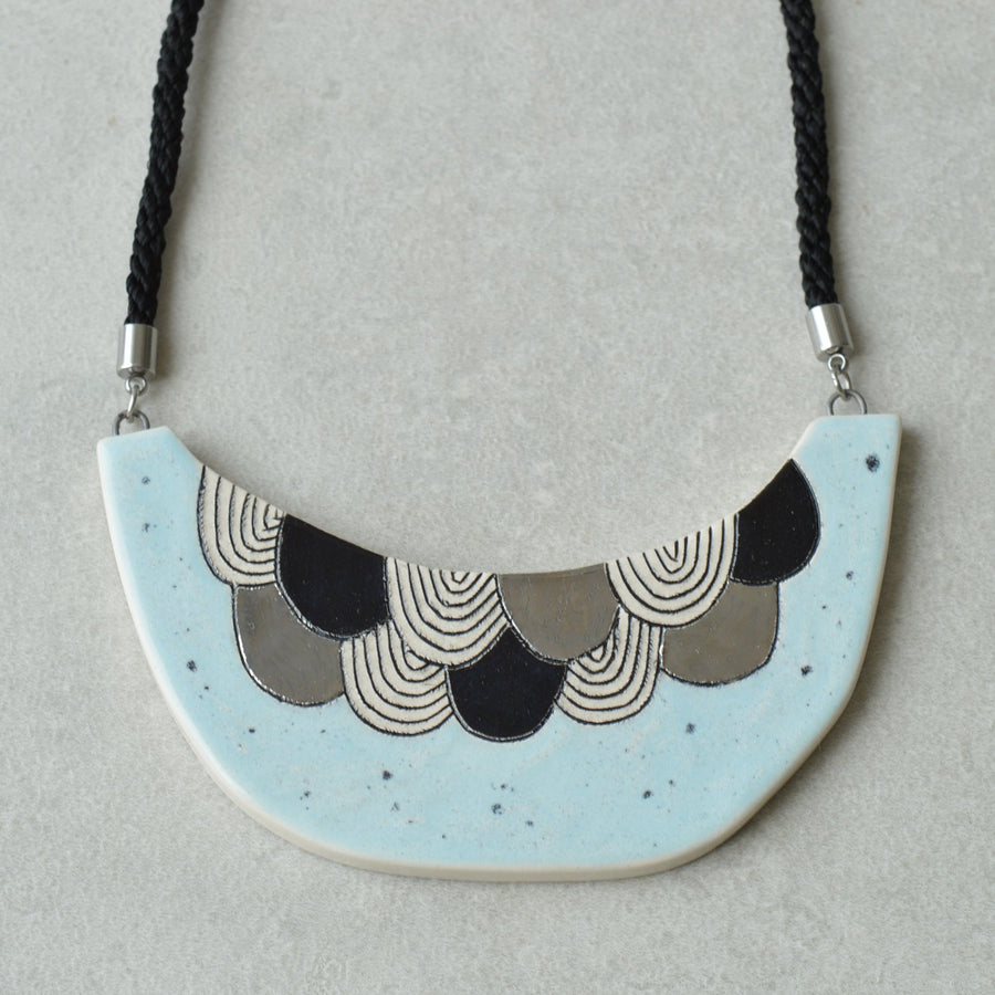 Silver clouds necklace