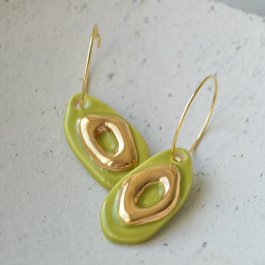 Green gold earrings