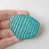 Teal blue textured brooch I