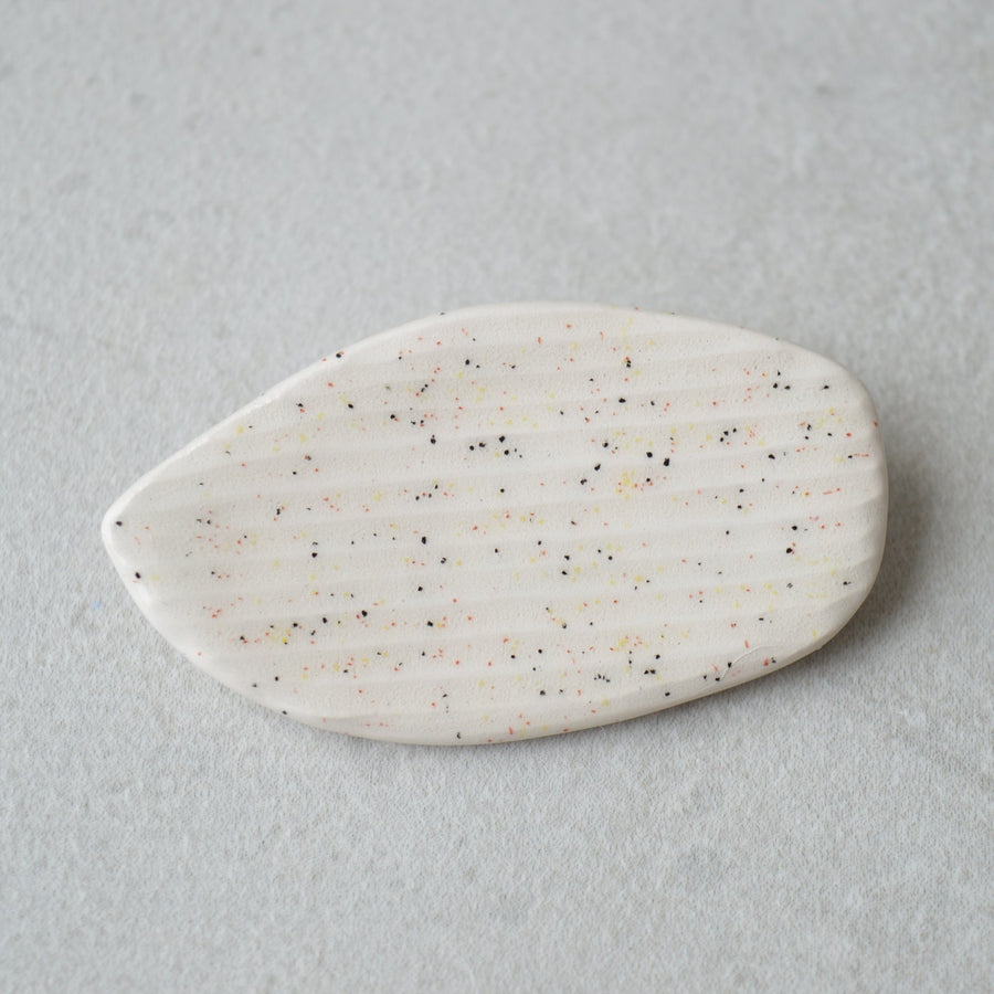 Speckled white textured brooch II