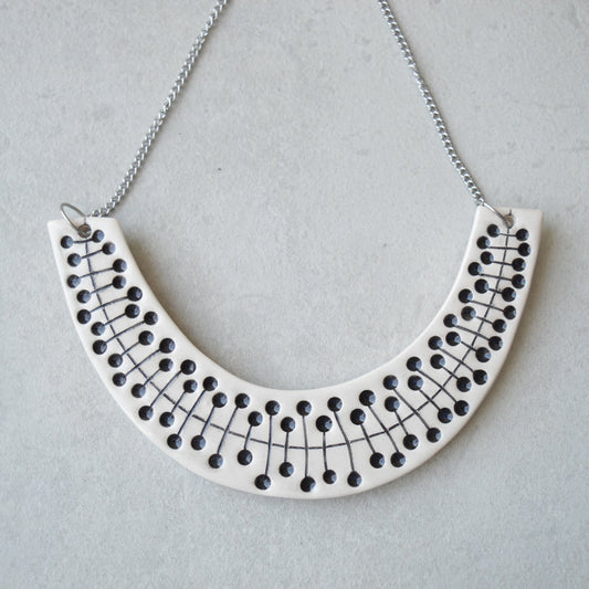 black white statement necklace