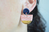 Halfmoon earrings red/blue II