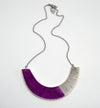 Ceramic statement necklace - Purple