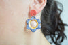 Floral earrings pink/blue II
