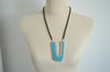 Long blue statement necklace