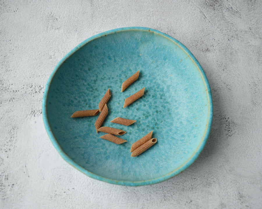 turquoise ceramic pasta bowl