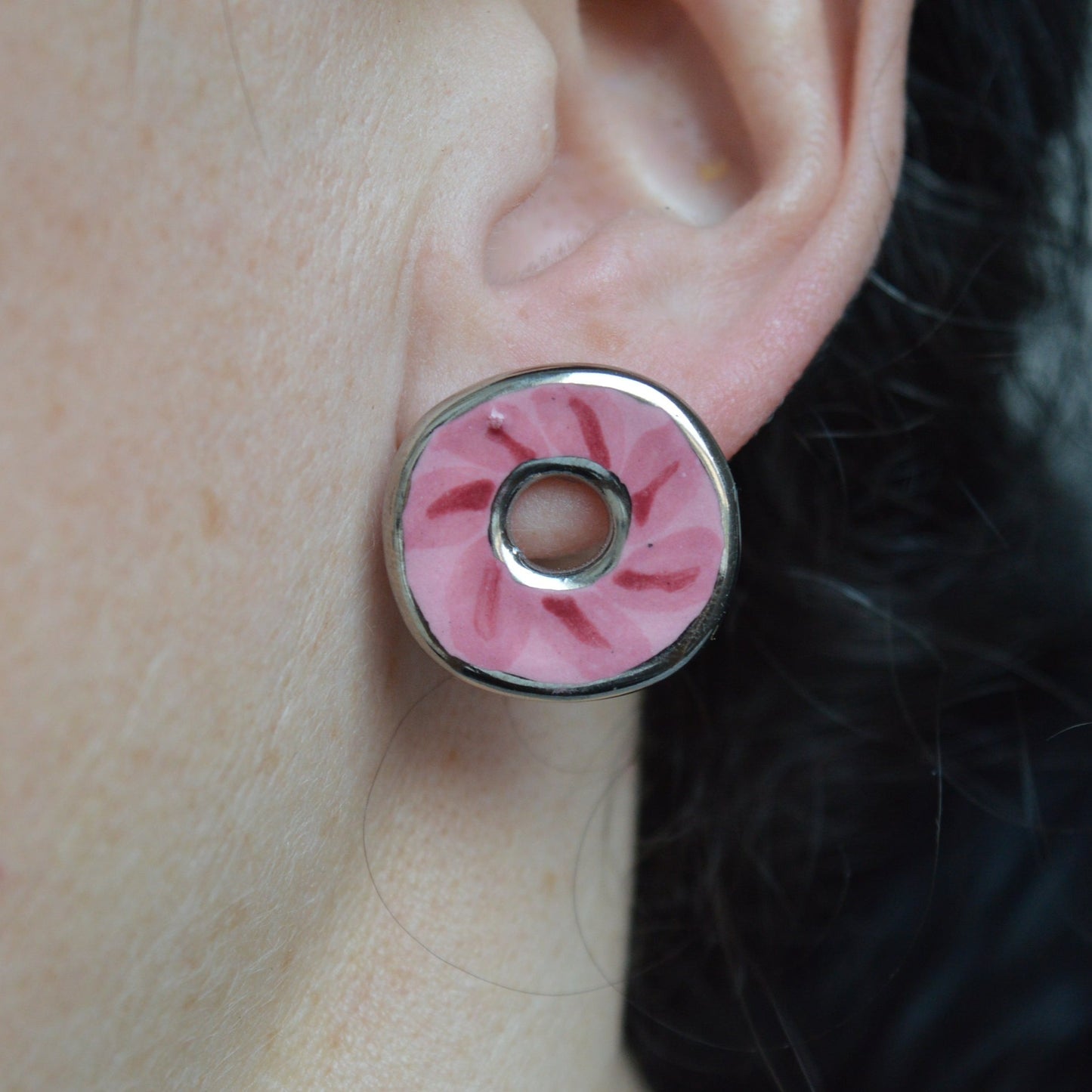 SECONDS pink wreath earrings