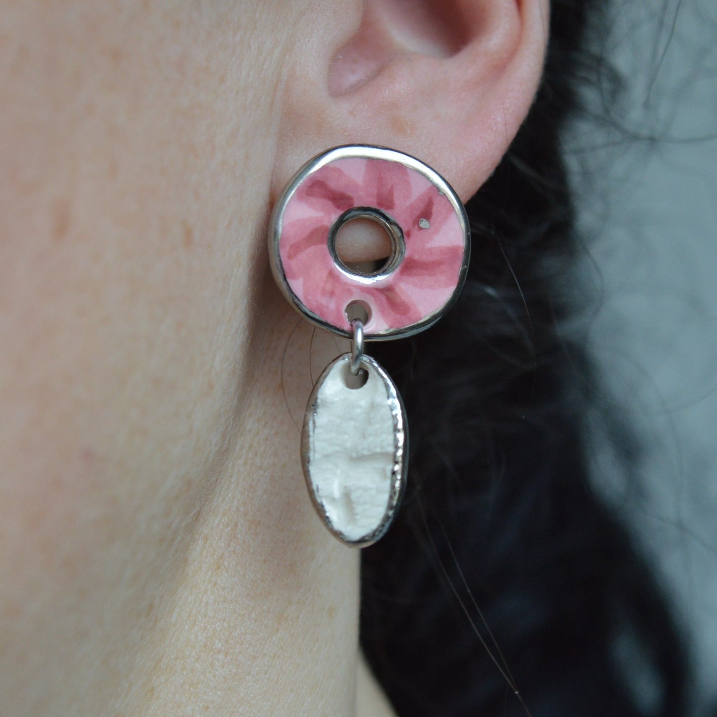 SECONDS pink wreath earrings II
